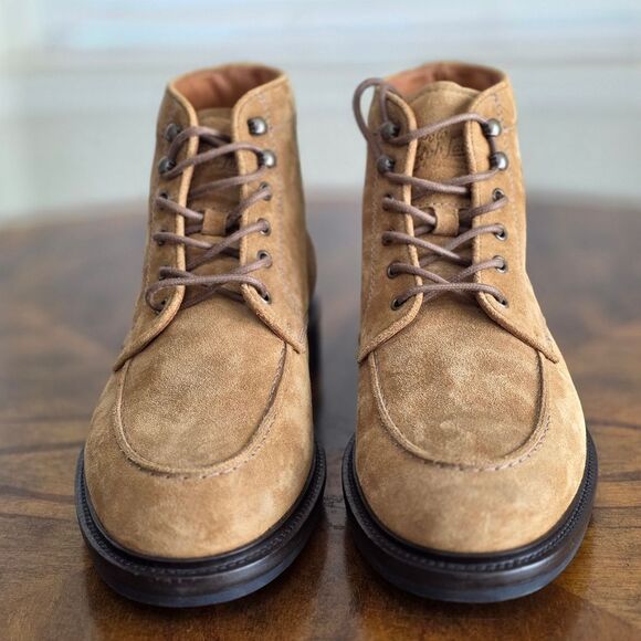 Polo Ralph Lauren MI Lug Lace Apron Boots Italian Suede Men's 11 Ankle Height - Picture 3 of 15